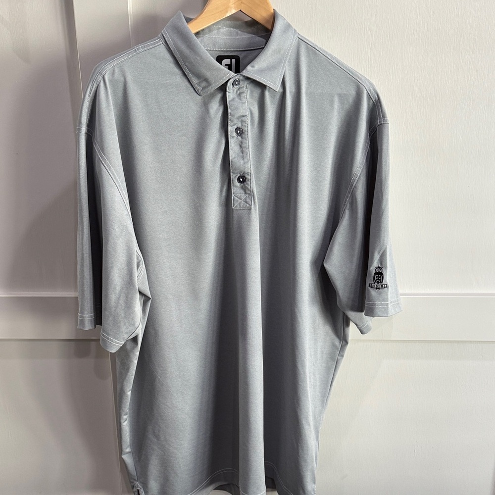FootJoy - Men's Gray Polo Shirt - Wolferts Roost Club Logo sz 2XL